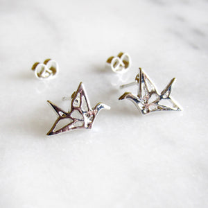 Silver Oragami Earrings