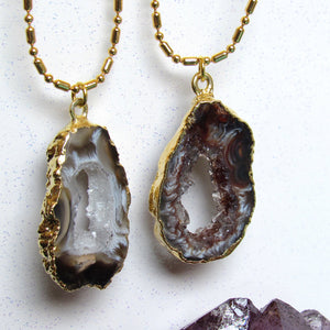 Gold Dipped Geode Slice Chokers