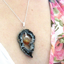 Load image into Gallery viewer, Dangling Citrine Point Geode Necklaces