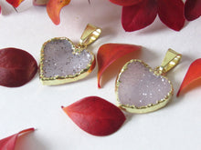 Load image into Gallery viewer, Snow Druzy Heart Necklaces