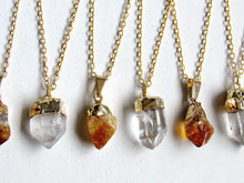 Load image into Gallery viewer, Mini Gold Quartz Point Necklaces