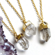Load image into Gallery viewer, Mini Gold Quartz Point Necklaces