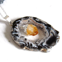 Load image into Gallery viewer, Dangling Citrine Point Geode Necklaces