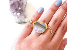 Load image into Gallery viewer, Sliced Amethyst Crystal Rings