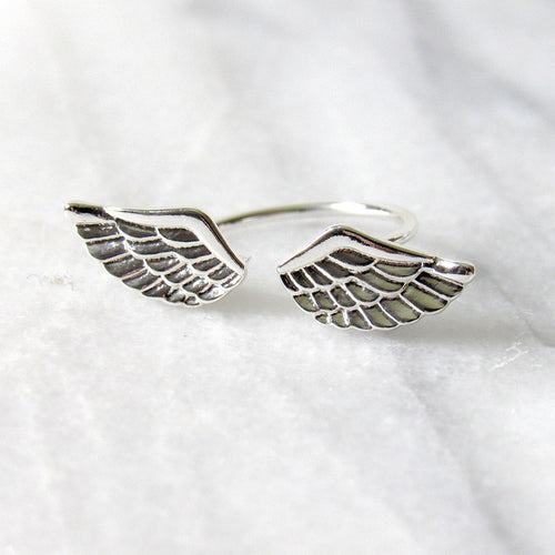 Silver Angel Wing Rings