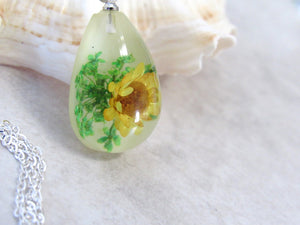 (On Sale!) Sunflower Real Flower Necklaces
