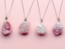 Load image into Gallery viewer, Enchanted Pastel Pink Druzy Necklaces