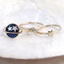 Load image into Gallery viewer, Saturn Star Midi Ring Set (3pc)